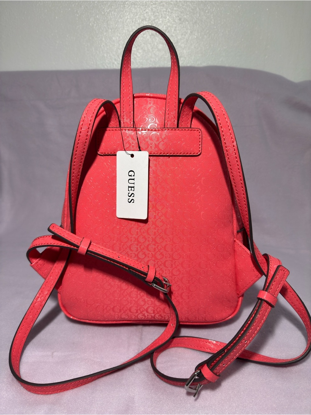 GUESS Red Mini Logo Backpack - Picture 3 of 7